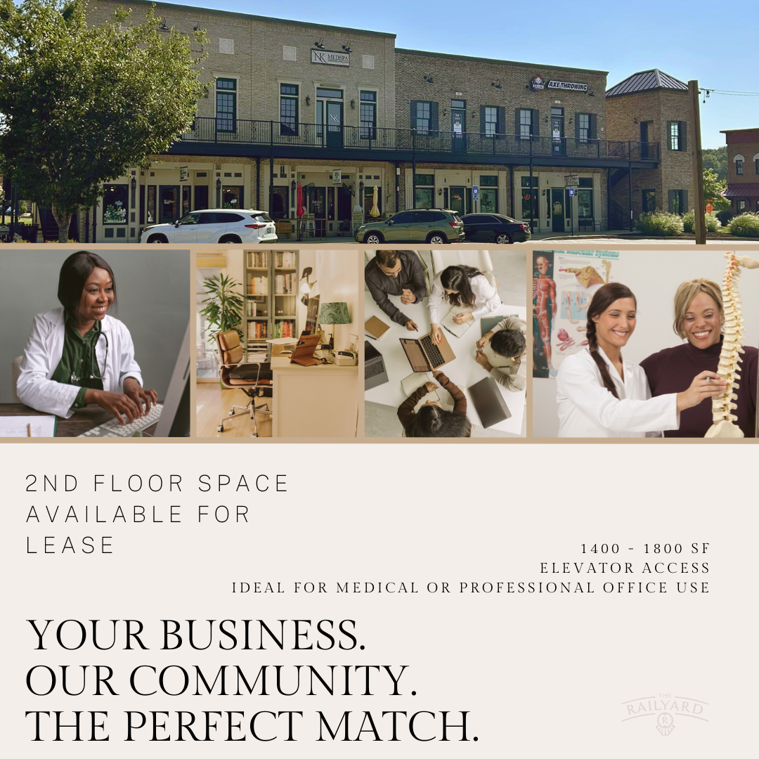 The Railyard 1,400 square foot second-floor professional office space available in Grayson, Georgia